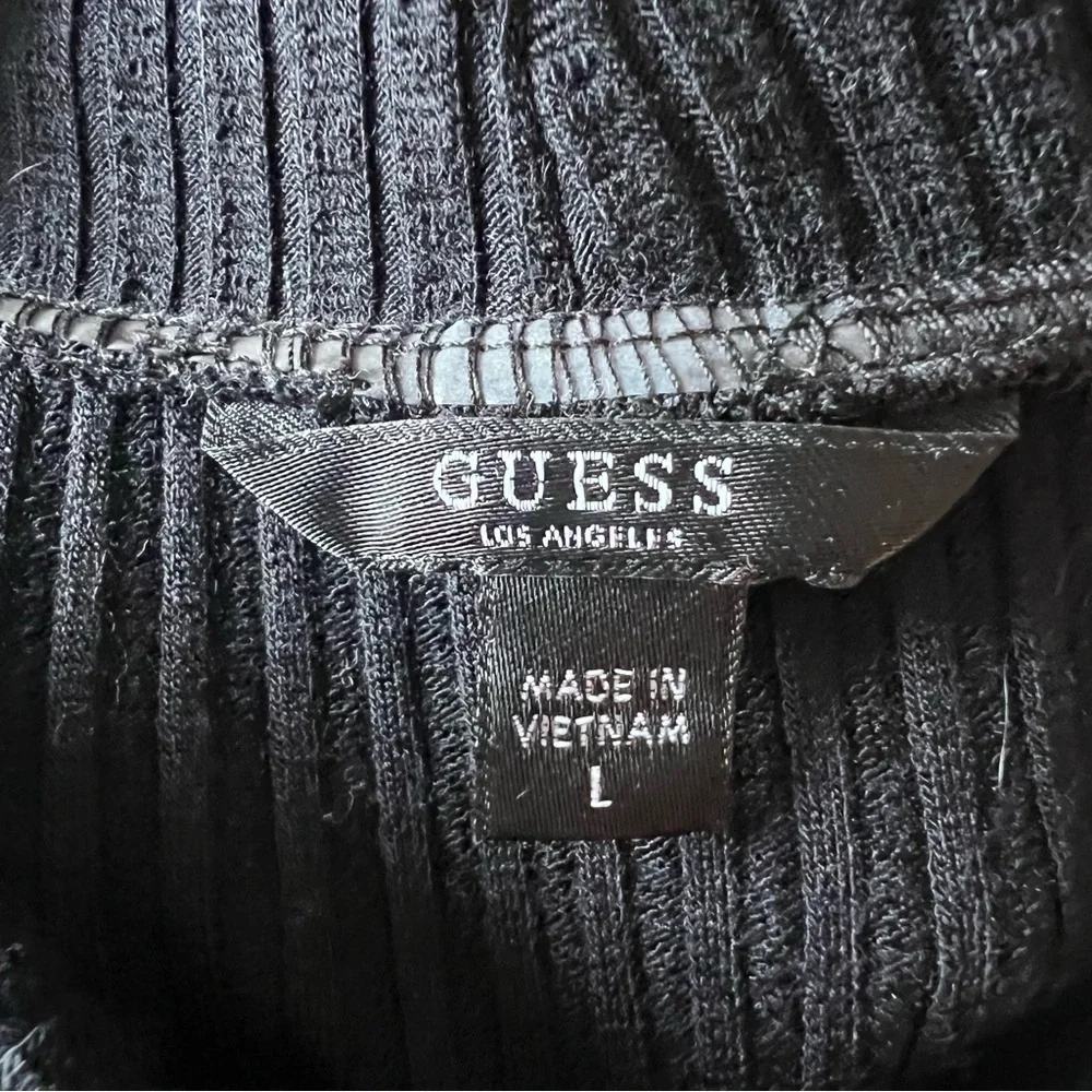 GUESS Black Verena Sleeveless Mock Neck Ribbed Backless Bodysuit Size Large